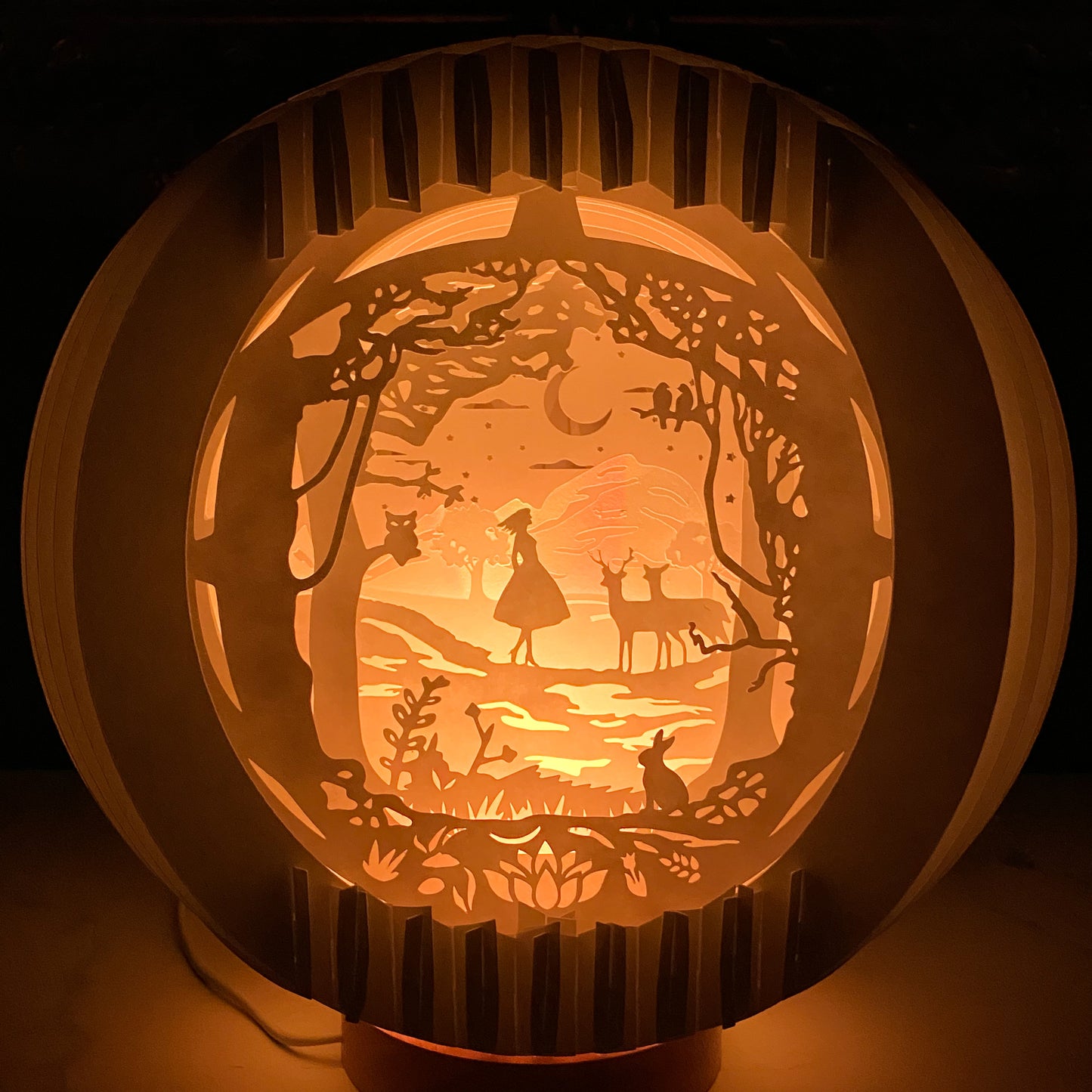 Girl in the Forest Paper Lamp