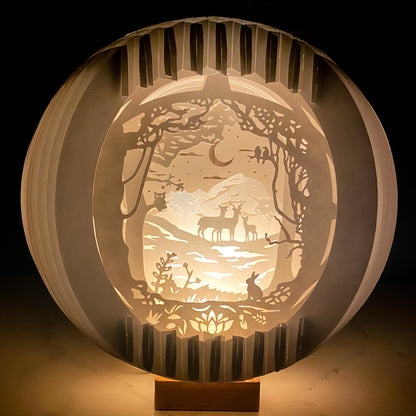 Deer in Forest Paper Lamp